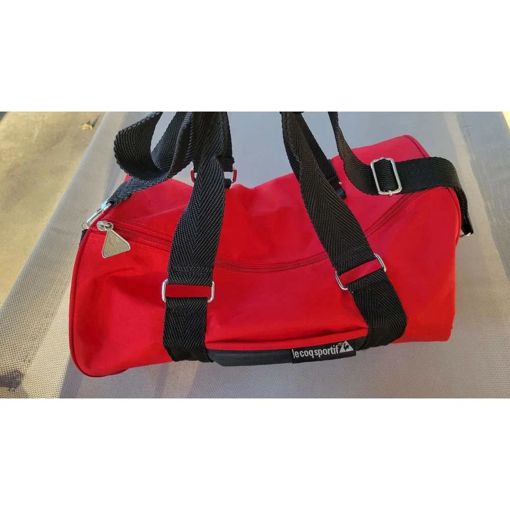 Le Coq Sportif Red Duffel Bag Shoulder Bag With Protective Panel